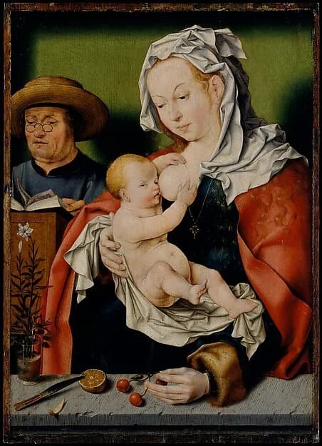 The Holy Family by Joos van Cleve depicting Luke 2