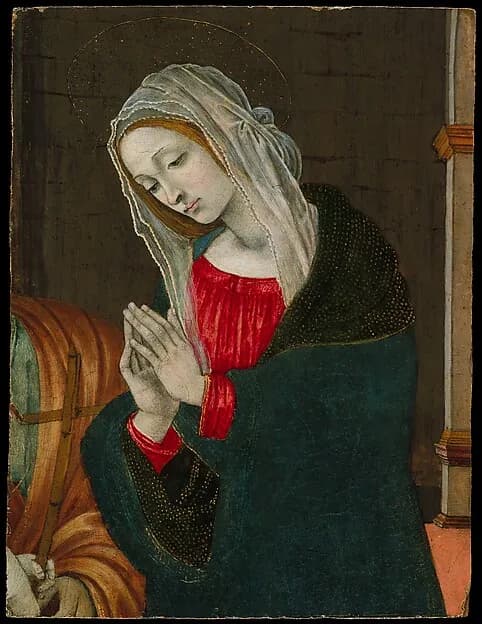 The Virgin of the Nativity by Filippino Lippi depicting Luke 2