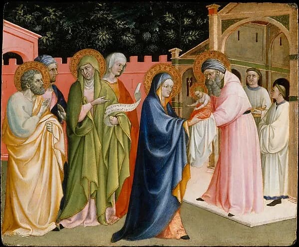 The Presentation in the Temple by Alvaro Pirez depicting Luke 2