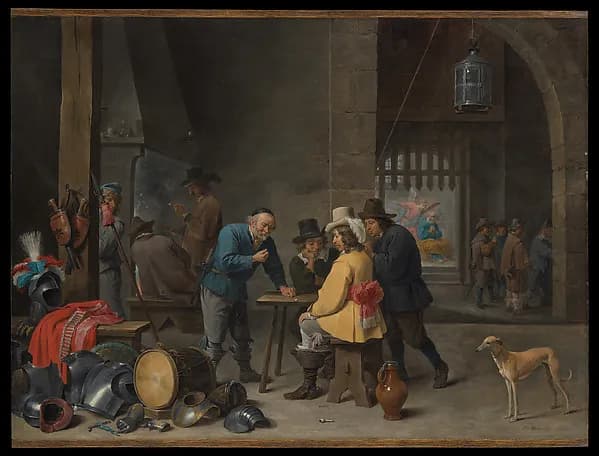 Guardroom with the Deliverance of Saint Peter by David Teniers the Younger depicting Acts 12