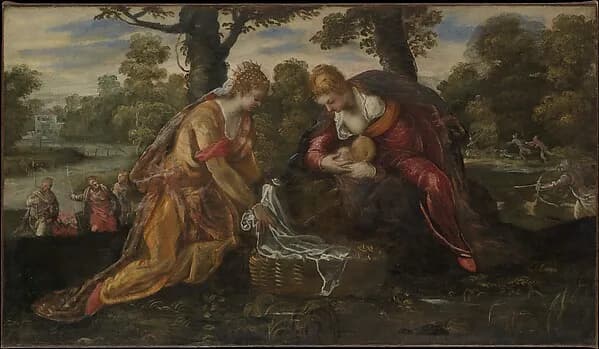 The Finding of Moses by Jacopo Tintoretto depicting Exodus 2