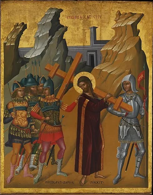 Christ Bearing the Cross by Nicolaos Tzafouris depicting Luke 23