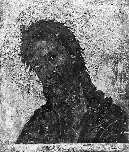 Head of Saint John the Baptist by Emmanuel Tzanès depicting Matthew 3