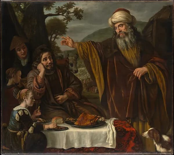 Abraham's Parting from the Family of Lot by Jan Victors depicting Genesis 18