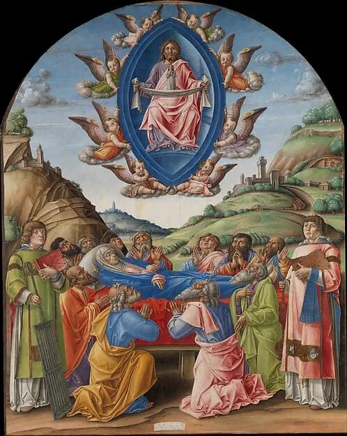 The Death of the Virgin by Bartolomeo Vivarini depicting Luke 1