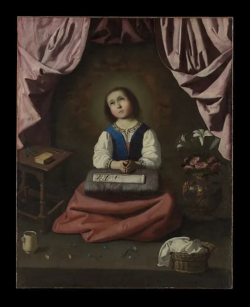 The Young Virgin by Francisco de Zurbarán depicting Luke 1