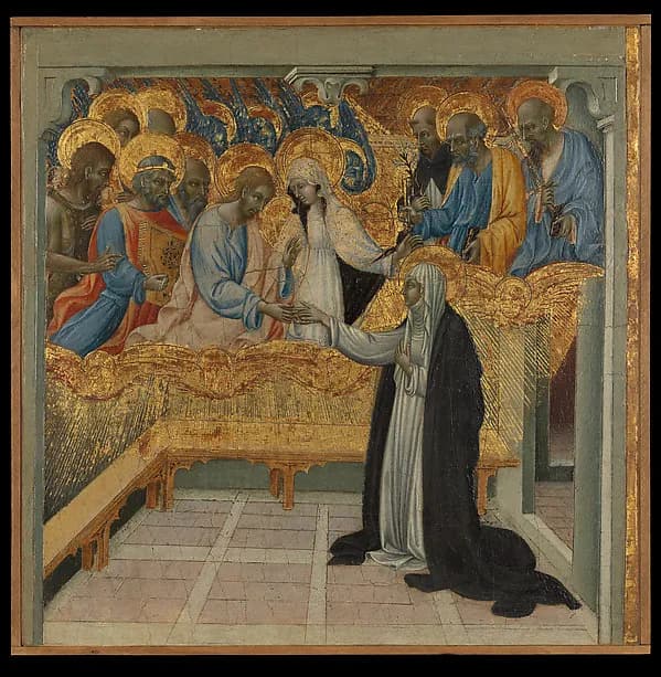 The Mystic Marriage of Saint Catherine of Siena by Giovanni di Paolo (Giovanni di Paolo di Grazia) depicting Romans 8