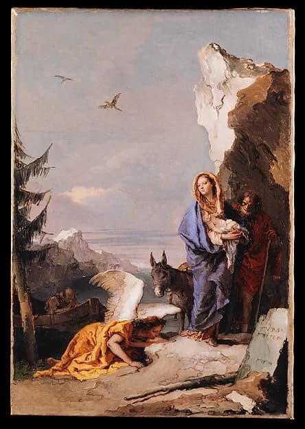 The Flight into Egypt by Giovanni Battista Tiepolo depicting Matthew 2