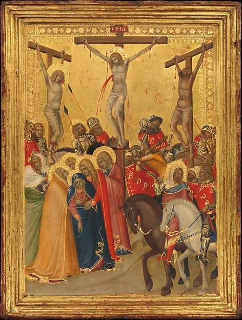 The Crucifixion by Pietro Lorenzetti depicting Matthew 27
