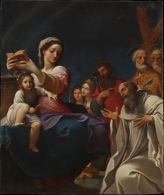 Madonna and Child with Saints by Ludovico Carracci depicting Romans 8