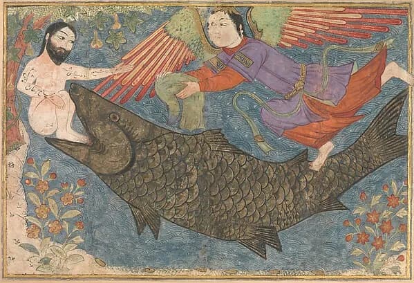 "Jonah and the Whale", Folio Probably from a Jami al-Tavarikh (Compendium of Chronicles) by Anonymous depicting Jonah 2