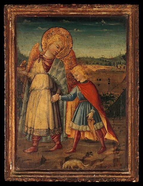 The Archangel Raphael and Tobias by Neri di Bicci depicting Tobit 6