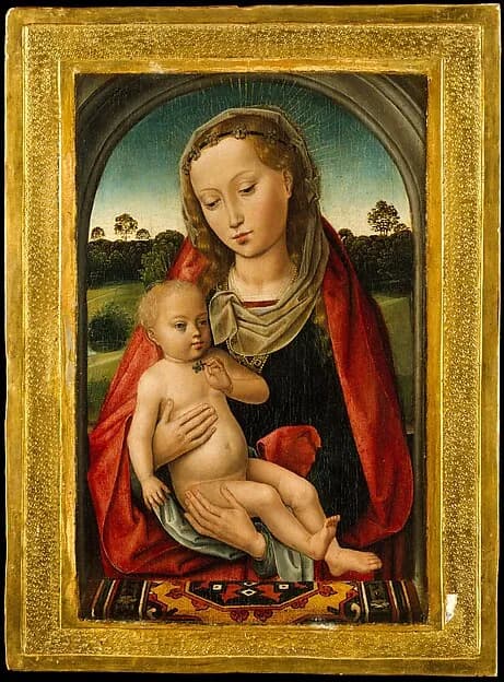 Virgin and Child by Hans Memling depicting Luke 2