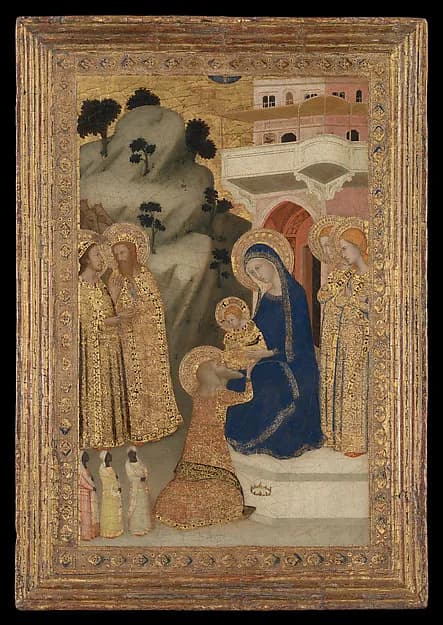 The Adoration of the Magi by Italian, Neapolitan Follower of Giotto depicting Matthew 2