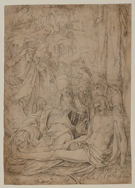 The Lamentation of Christ by Circle of Hans Baldung Grien depicting Mark 15