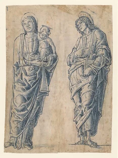 Madonna and Child with Saint John the Evangelist by Andrea da Murano depicting Revelation 1