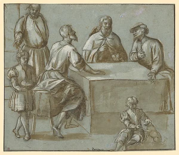 The Supper at Emmaus by Bonifacio de' Pitati (Bonifacio Veronese) depicting Luke 24