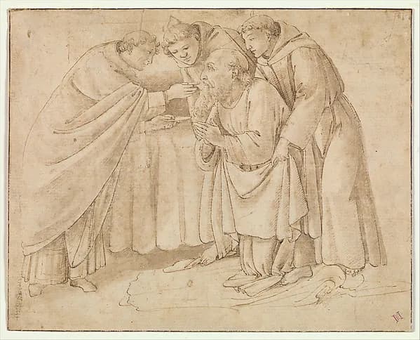 The Last Communion of Saint Jerome by Botticelli depicting Romans 8