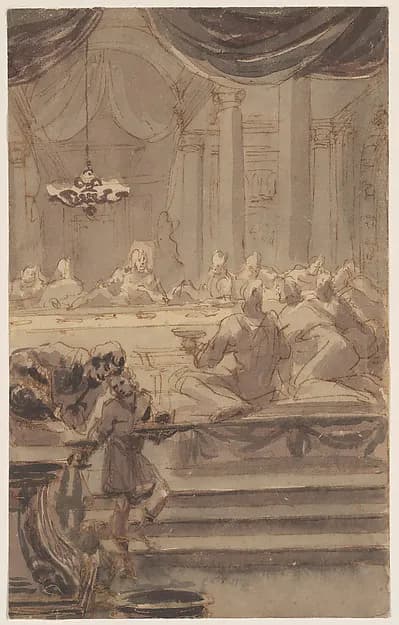 The Last Supper by Giovanni Antonio Pellegrini depicting Matthew 26