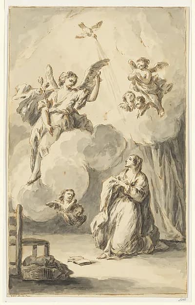 The Annunciation by Giuseppe Zais depicting Luke 1