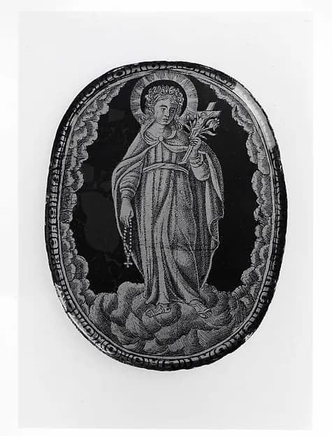 A Female Saint (possibly Rosalia) by Anonymous depicting Matthew 27