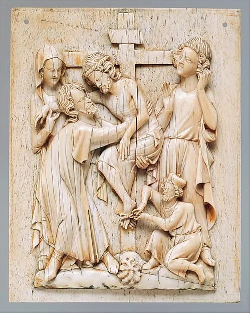 Plaque with the Descent from the Cross by Anonymous depicting Luke 1