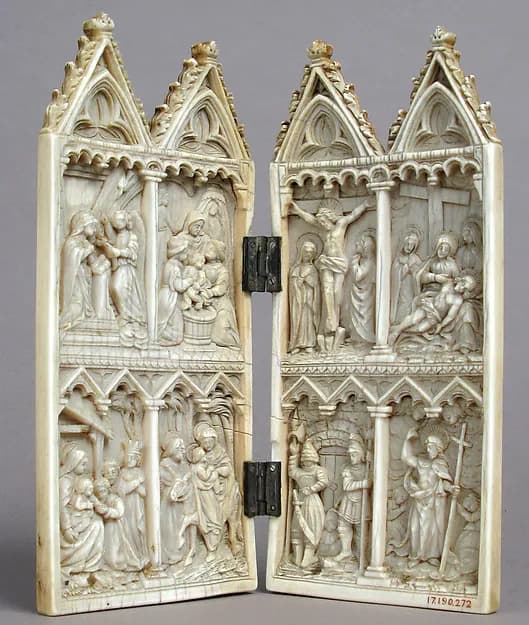 Diptych with Scenes from the Life of Christ by Anonymous depicting Matthew 27