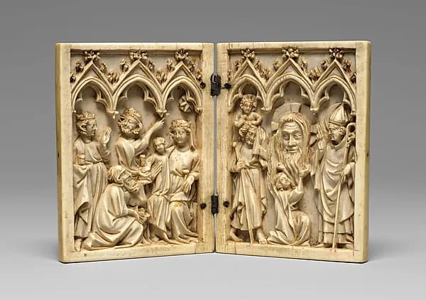 Diptych with the Adoration of the Magi and the Vera Icon (True Image) by Anonymous depicting Matthew 2