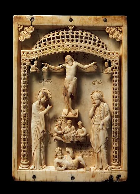 Icon with the Crucifixion by Anonymous depicting Matthew 27