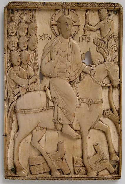 Plaque with Jesus’ Entry into Jerusalem by Anonymous depicting Matthew 21