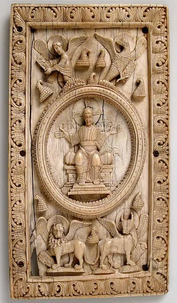 Plaque with Christ and the Symbols of the Four Evangelists by Anonymous depicting John 1