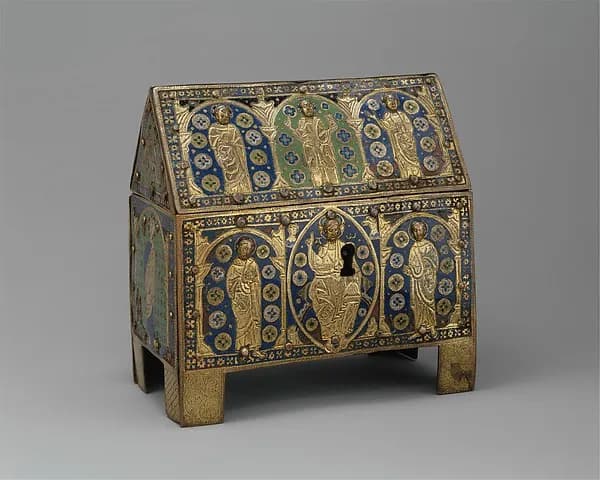 Chasse with Christ in Majesty and Apostles by Anonymous depicting John 1