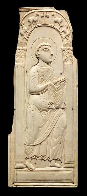 Ivory Panel with Saint Peter by Anonymous depicting Matthew 4