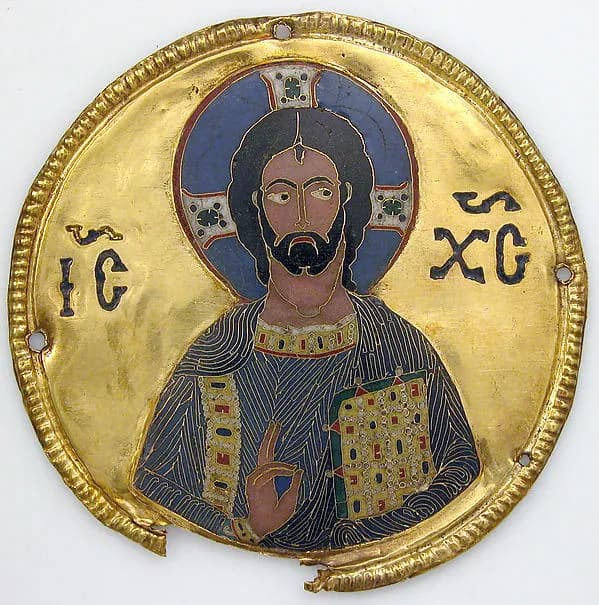 Medallion with Christ from an Icon Frame by Anonymous depicting John 1