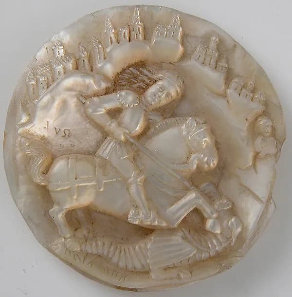 Medallion with Saint George Slaying The Dragon by Anonymous depicting Revelation 12