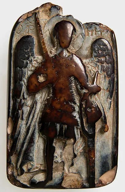 Two-Sided Pendant with the Archangel Michael and Daniel in the Lion’s Den by Anonymous depicting Daniel 6
