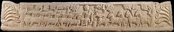 Sarcophagus Lid with Last Judgement by Anonymous depicting Revelation 20