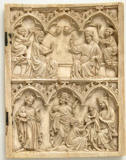 Right Wing of a Diptych with Coronation of the Virgin and Adoration of the Magi by Anonymous depicting Matthew 2