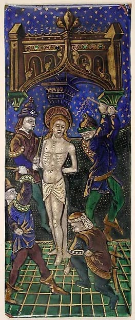 Triptych Panel with the Flagellation of Christ by Anonymous depicting Matthew 27