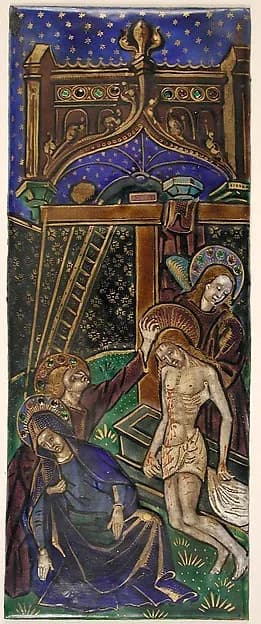 Triptych Panel with the Lamentation by Anonymous depicting Mark 15