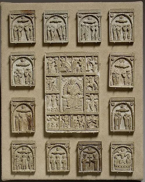 Icon with Christ Pantepotes and the Chorus of Saints by Anonymous depicting Luke 1