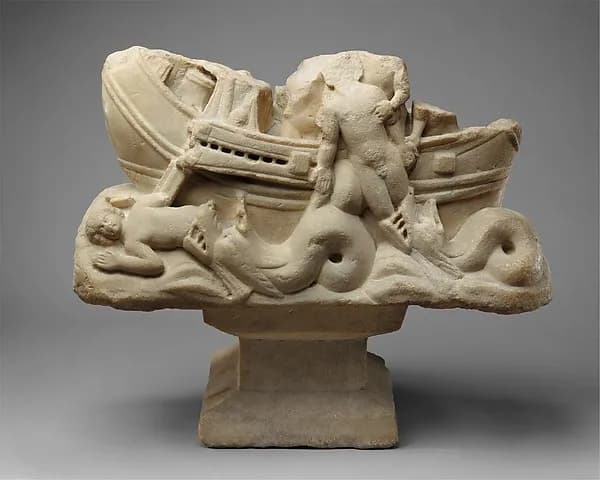 Table Base with Jonah Swallowed and Cast Up by the Big Fish by Anonymous depicting Jonah 2