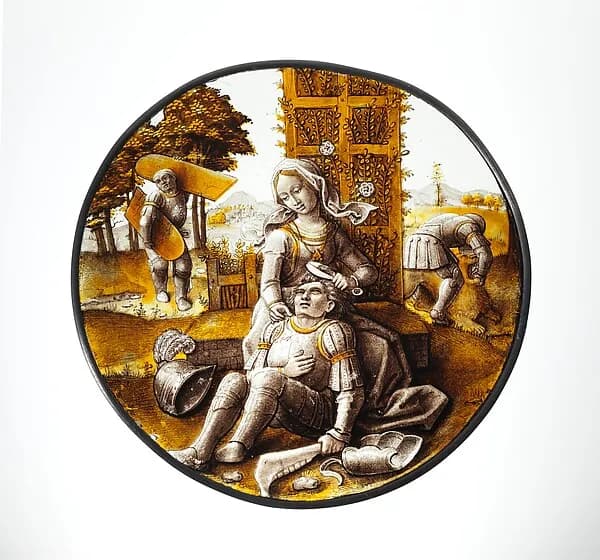 Roundel with Delilah Cutting the Hair of Samson by Anonymous depicting Judges 16