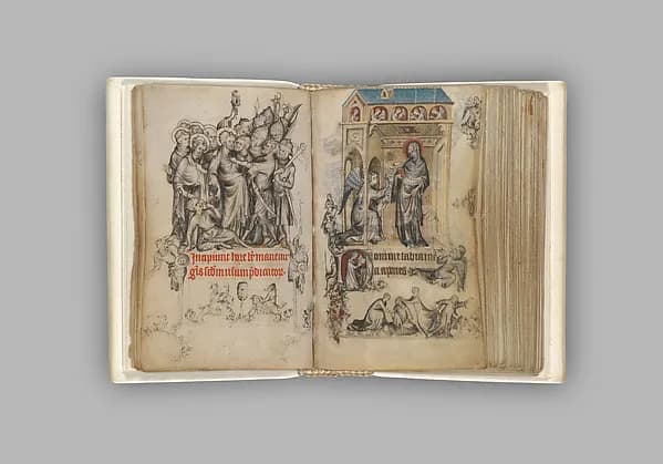The Hours of Jeanne d'Evreux, Queen of France by Jean Pucelle depicting Luke 1