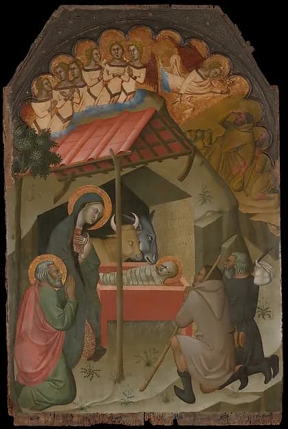 The Adoration of the Shepherds by Bartolo di Fredi depicting Luke 2