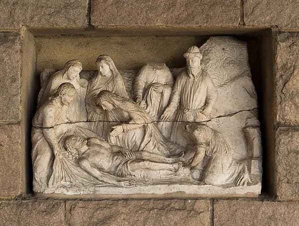 The Entombment (from Scenes from the Passion of Christ) by Anonymous depicting Matthew 27