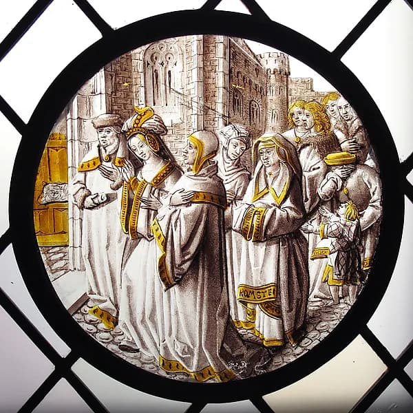 Roundel with Susanna Led to Judgement by Anonymous depicting Daniel 13