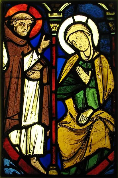 The Virgin from a Pentecost Scene and the Figure of Saint Martin by Anonymous depicting Acts 2