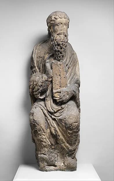 Sculpture of Moses with Tablets of the Law by Anonymous depicting Exodus 20