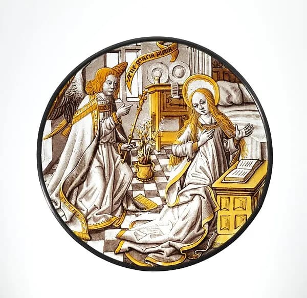 Roundel with Annunciation to the Virgin by Anonymous depicting Luke 1